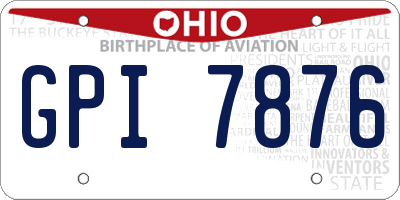 OH license plate GPI7876