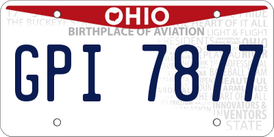 OH license plate GPI7877