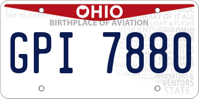 OH license plate GPI7880