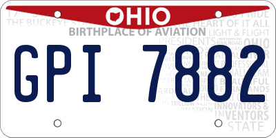 OH license plate GPI7882
