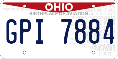 OH license plate GPI7884