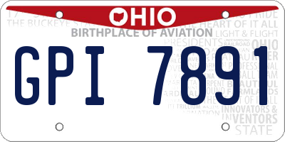 OH license plate GPI7891