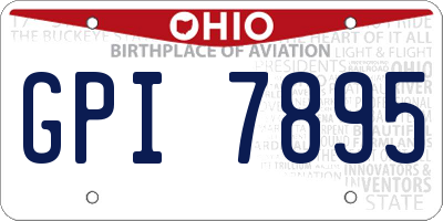 OH license plate GPI7895