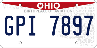 OH license plate GPI7897