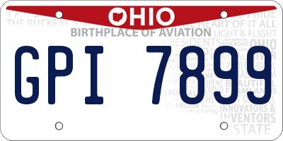 OH license plate GPI7899