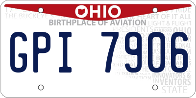 OH license plate GPI7906