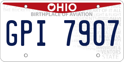 OH license plate GPI7907