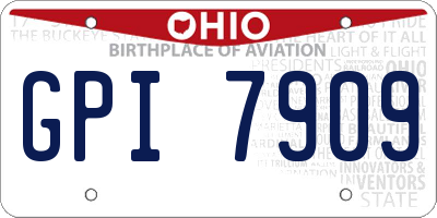 OH license plate GPI7909
