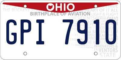 OH license plate GPI7910