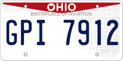 OH license plate GPI7912