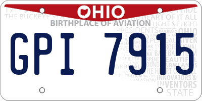 OH license plate GPI7915