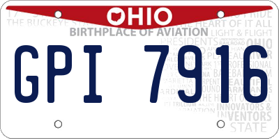 OH license plate GPI7916