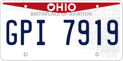 OH license plate GPI7919