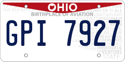 OH license plate GPI7927
