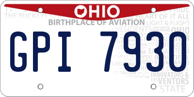 OH license plate GPI7930