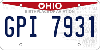 OH license plate GPI7931