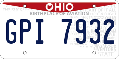 OH license plate GPI7932