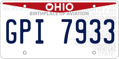 OH license plate GPI7933