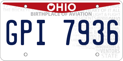 OH license plate GPI7936