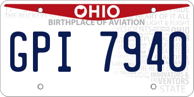 OH license plate GPI7940