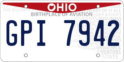 OH license plate GPI7942