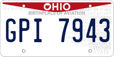 OH license plate GPI7943