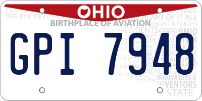 OH license plate GPI7948