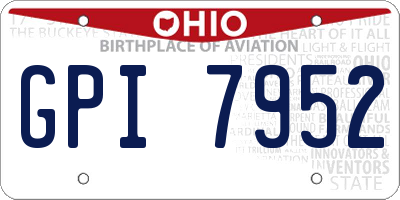 OH license plate GPI7952