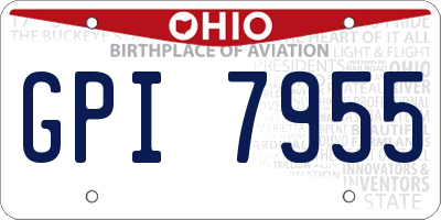OH license plate GPI7955