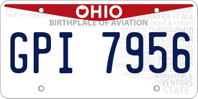 OH license plate GPI7956