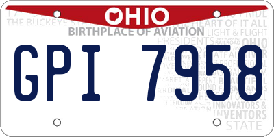OH license plate GPI7958