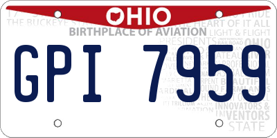 OH license plate GPI7959