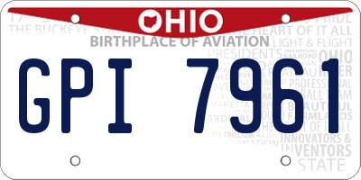 OH license plate GPI7961
