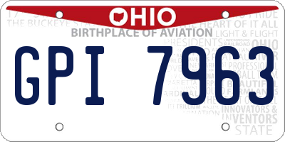 OH license plate GPI7963