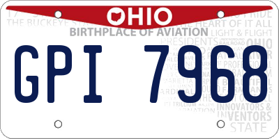 OH license plate GPI7968