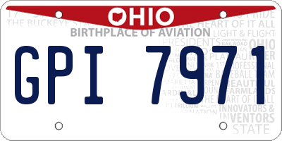OH license plate GPI7971