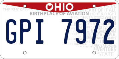 OH license plate GPI7972