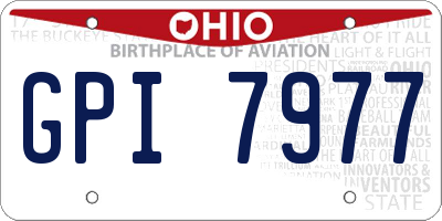 OH license plate GPI7977