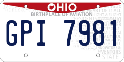 OH license plate GPI7981