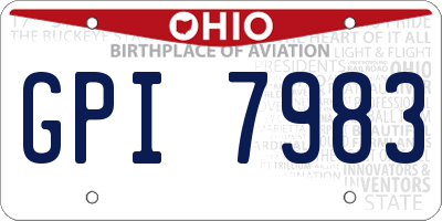 OH license plate GPI7983