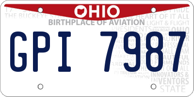 OH license plate GPI7987