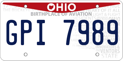 OH license plate GPI7989