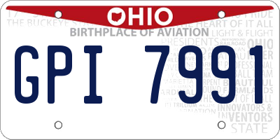 OH license plate GPI7991