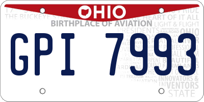 OH license plate GPI7993