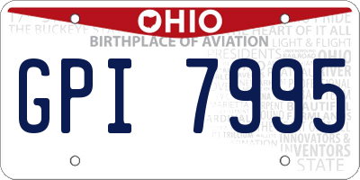 OH license plate GPI7995