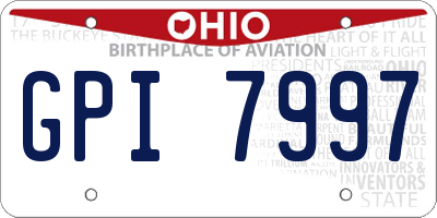 OH license plate GPI7997