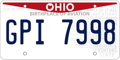 OH license plate GPI7998