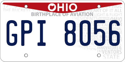 OH license plate GPI8056