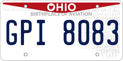 OH license plate GPI8083