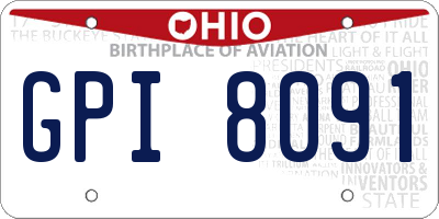 OH license plate GPI8091